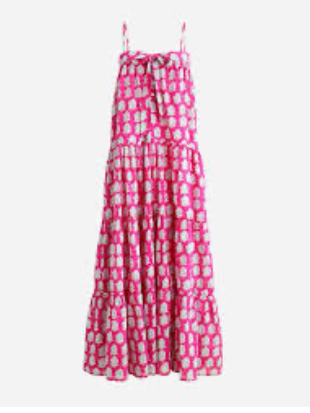 J. Crew Fuchsia Floral Print Spaghetti-Strap Maxi Dress
